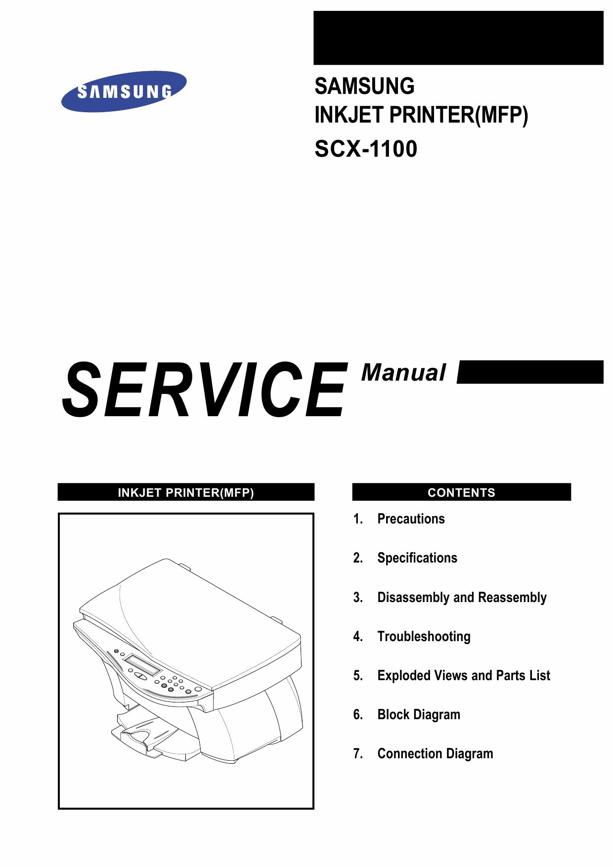 Samsung InkJet-MFP SCX-1100 Parts and Service Manual-1